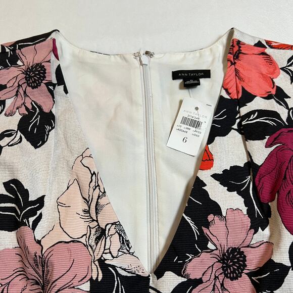 Ann Taylor Sleeveless Sundrenched Floral Print Fit & Flare Dress Size 6 NEW - Picture 6 of 14